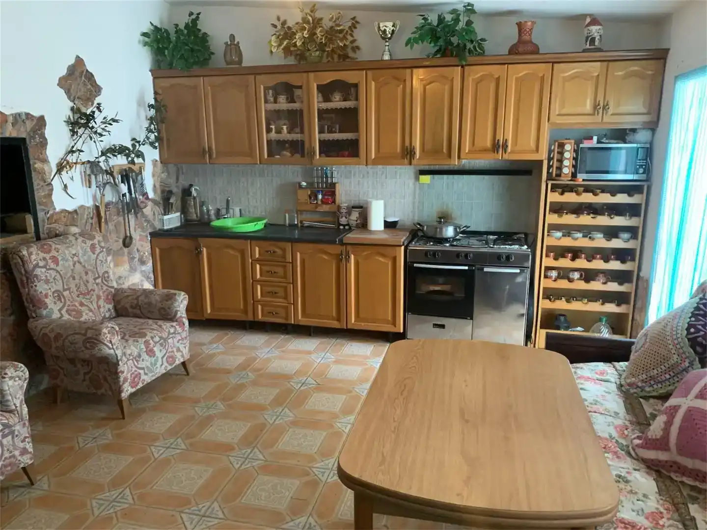 Cuina de Finca rústica en venda en Sax amb Aire condicionat i Piscina