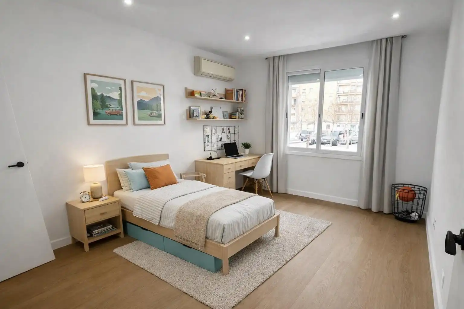 Schlafzimmer von Maisonette zum Verkauf in Badalona mit Klimaanlage und Parkett