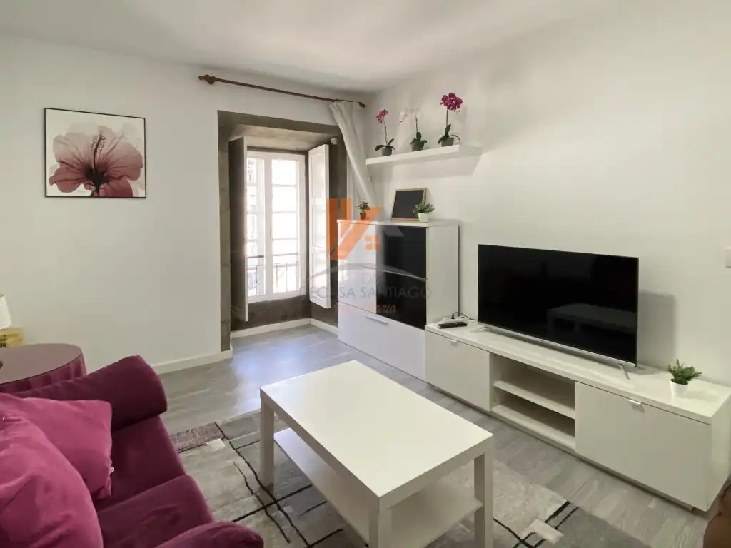 Sala d'estar de Pis de lloguer en Santiago de Compostela  amb Moblat