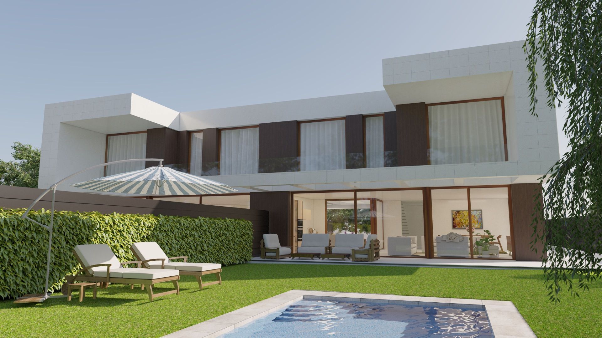 Exterior view of Single-family semi-detached for sale in Majadahonda  with Air Conditioner, Private garden and Storage room