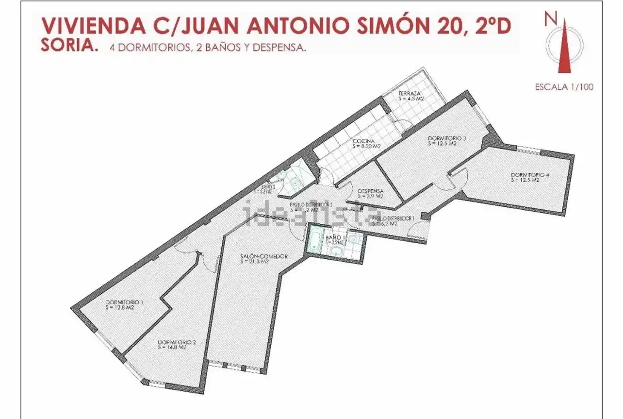 Piso en venta en Soria Capital  con Parquet, Terraza y Amueblado