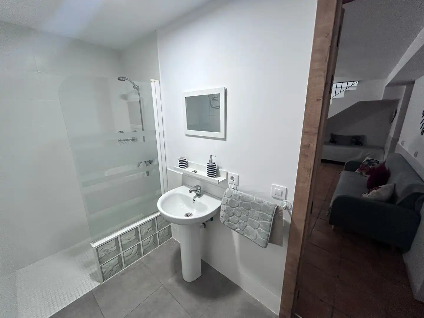 Baño de Finca rústica de alquiler en Barbate con Aire acondicionado, Terraza y Piscina