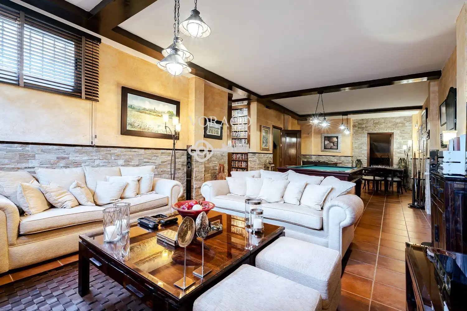 Sala de estar de Casa o chalet en venta en Meco con Jardín privado y Piscina