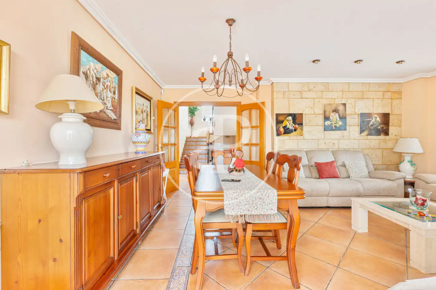 Dining room of Houses for sale in Sagunto / Sagunt  with Air Conditioner, Heating and Private garden
