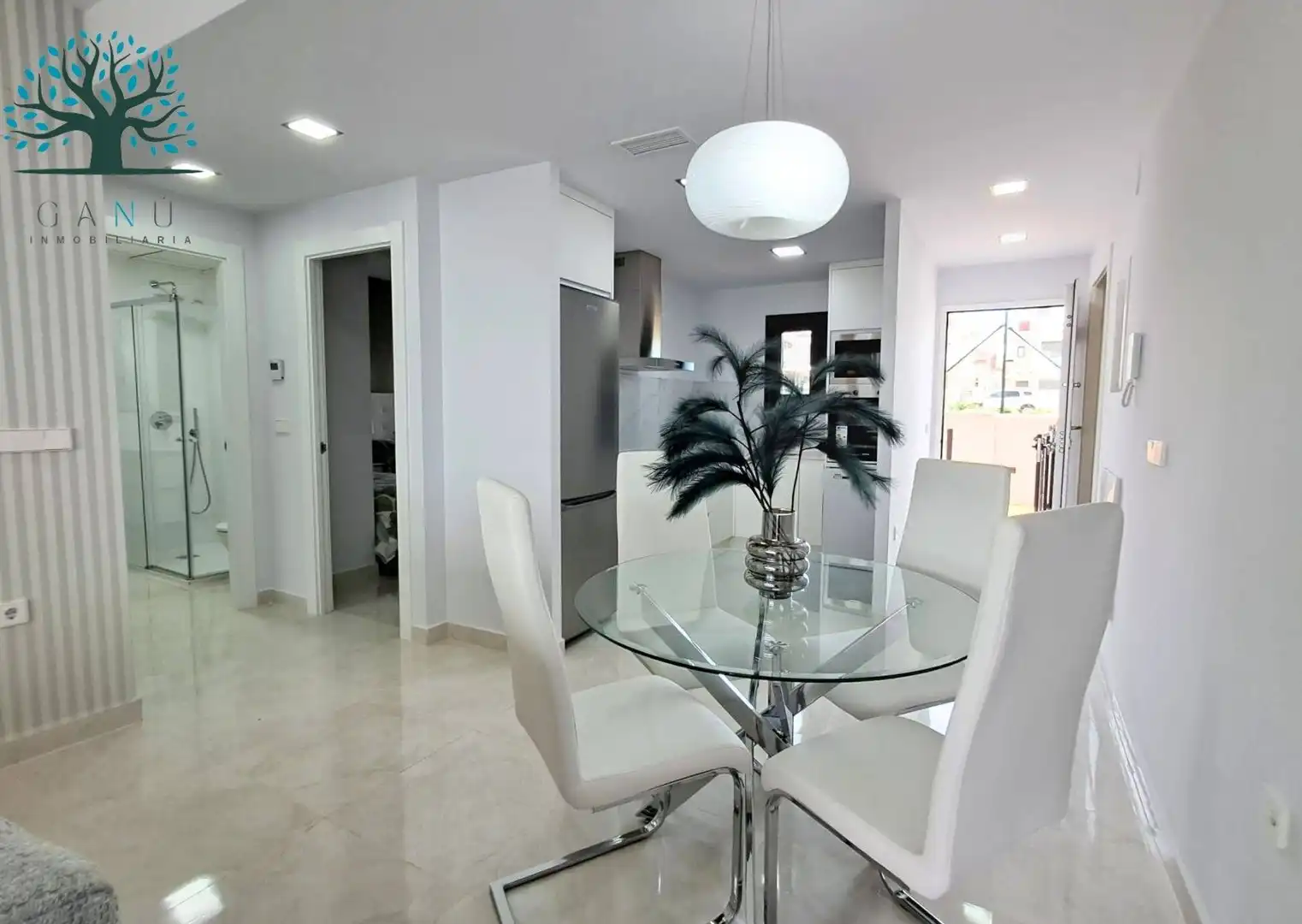 Menjador de Apartament en venda en Mazarrón amb Calefacció, Jardí privat i Terrassa