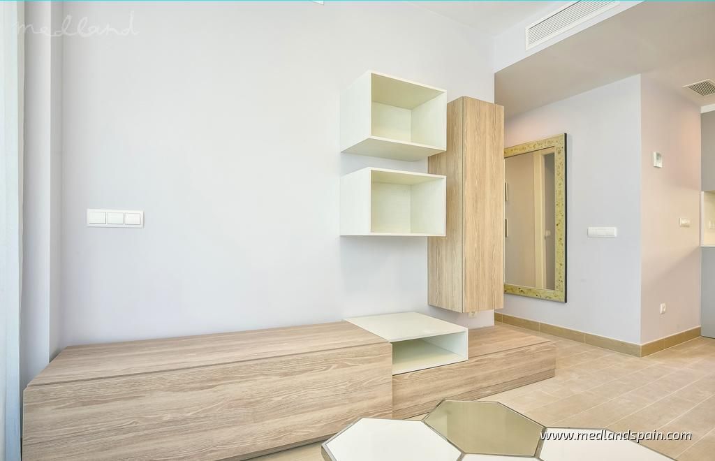 Sala d'estar de Apartament en venda en Calpe / Calp amb Terrassa i Piscina comunitària