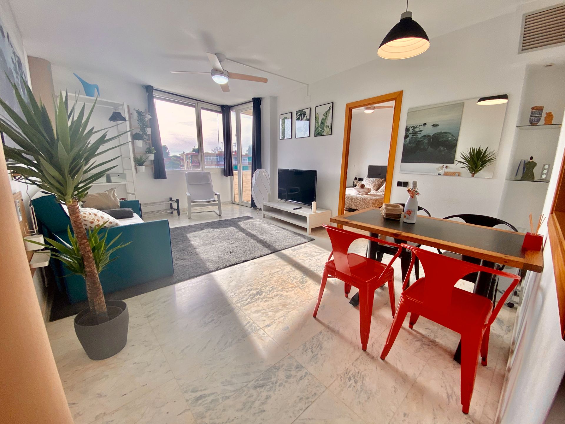 Living room of Flat to rent in Castelldefels  with Air Conditioner, Furnished and Washing machine