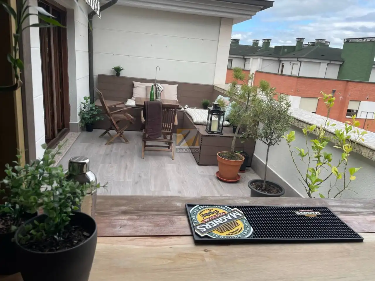 Terraza de Ático de alquiler en Oviedo  con Calefacción, Parquet y Terraza