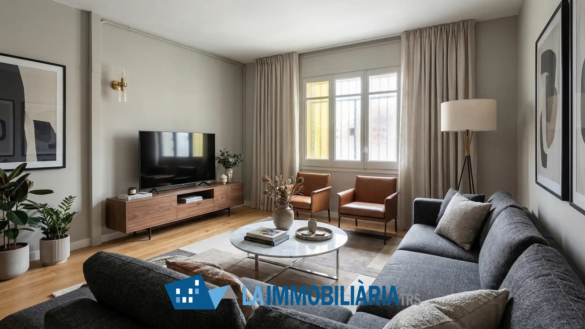 Wohnzimmer von Einfamilien-Reihenhaus zum Verkauf in Terrassa mit Terrasse