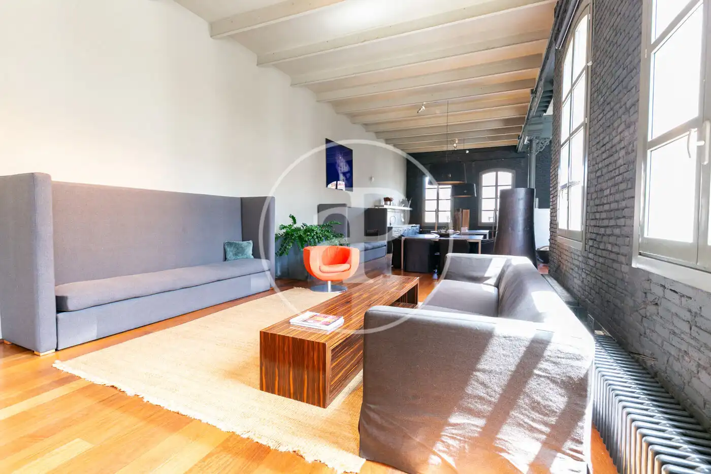 Sala de estar de Piso de alquiler en Barcelona con Aire acondicionado, Calefacción y Amueblado