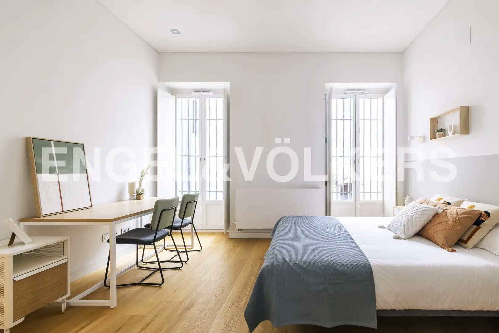 Schlafzimmer von Wohnungen zur Miete in Madrid mit Klimaanlage, Heizung und Möbliert