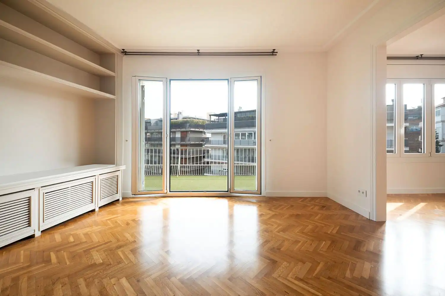 Sala d'estar de Pis de lloguer en Barcelona amb Aire condicionat, Calefacció i Parquet