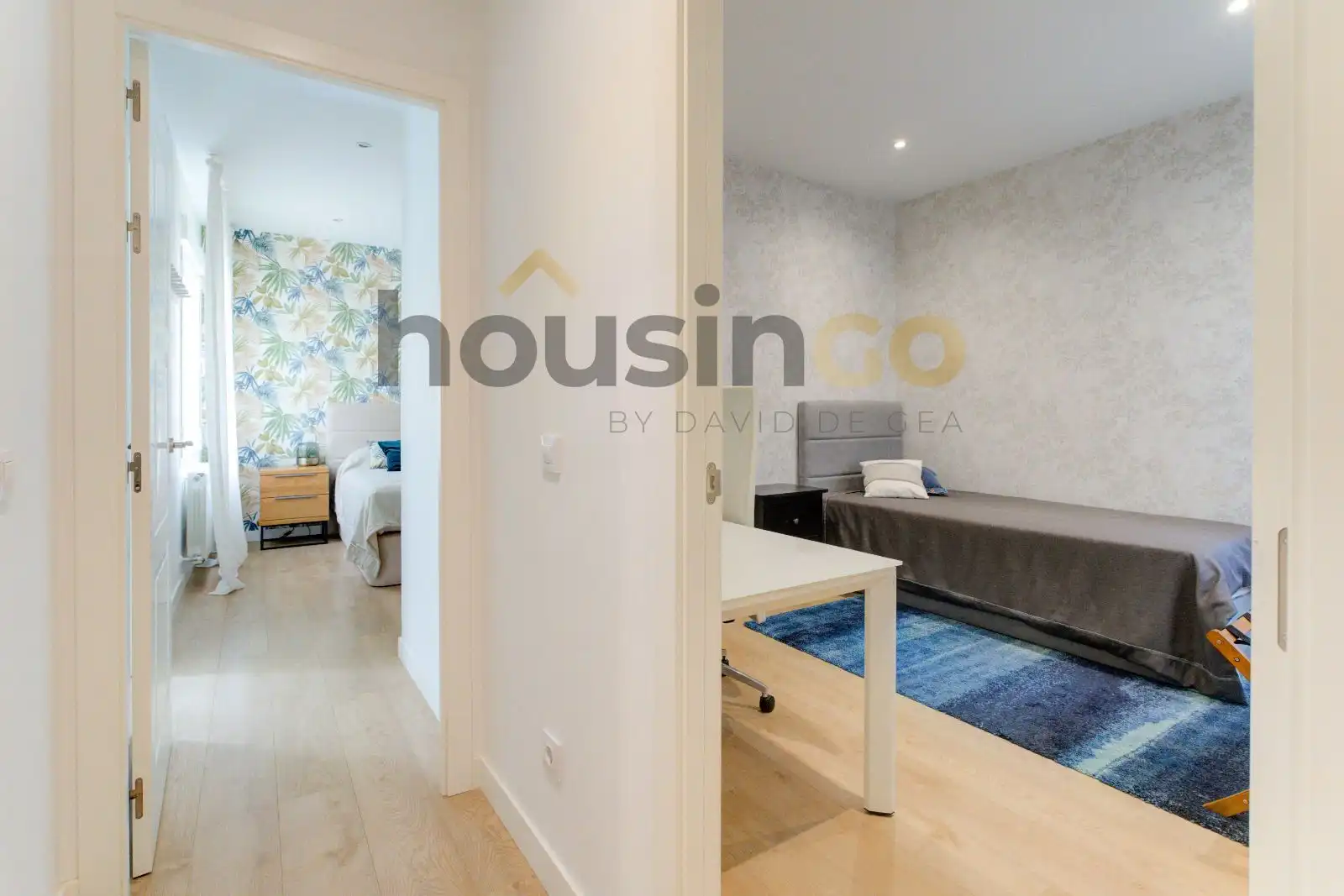 Schlafzimmer von Wohnung zur Miete in Madrid mit Klimaanlage, Heizung und Parkett