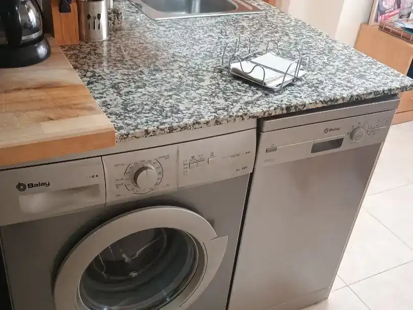 Cuina de Pis de lloguer en Vera amb Aire condicionat, Jardí privat i Piscina