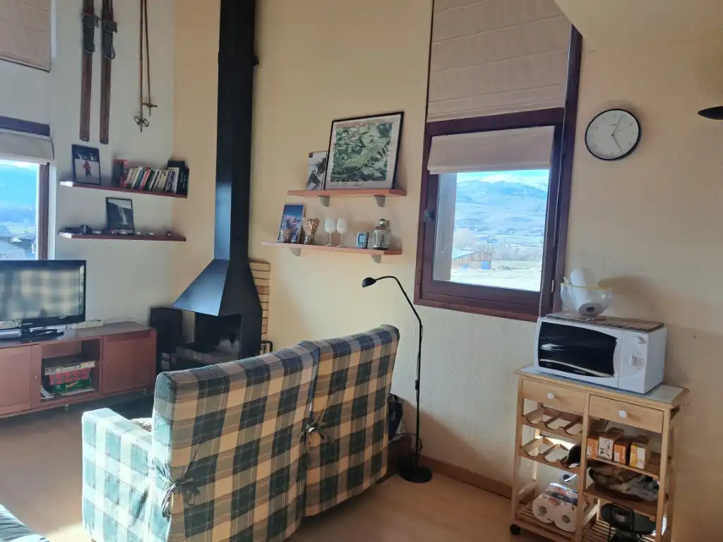 Sala de estar de Dúplex de alquiler en Puigcerdà con Calefacción, Parquet y Terraza