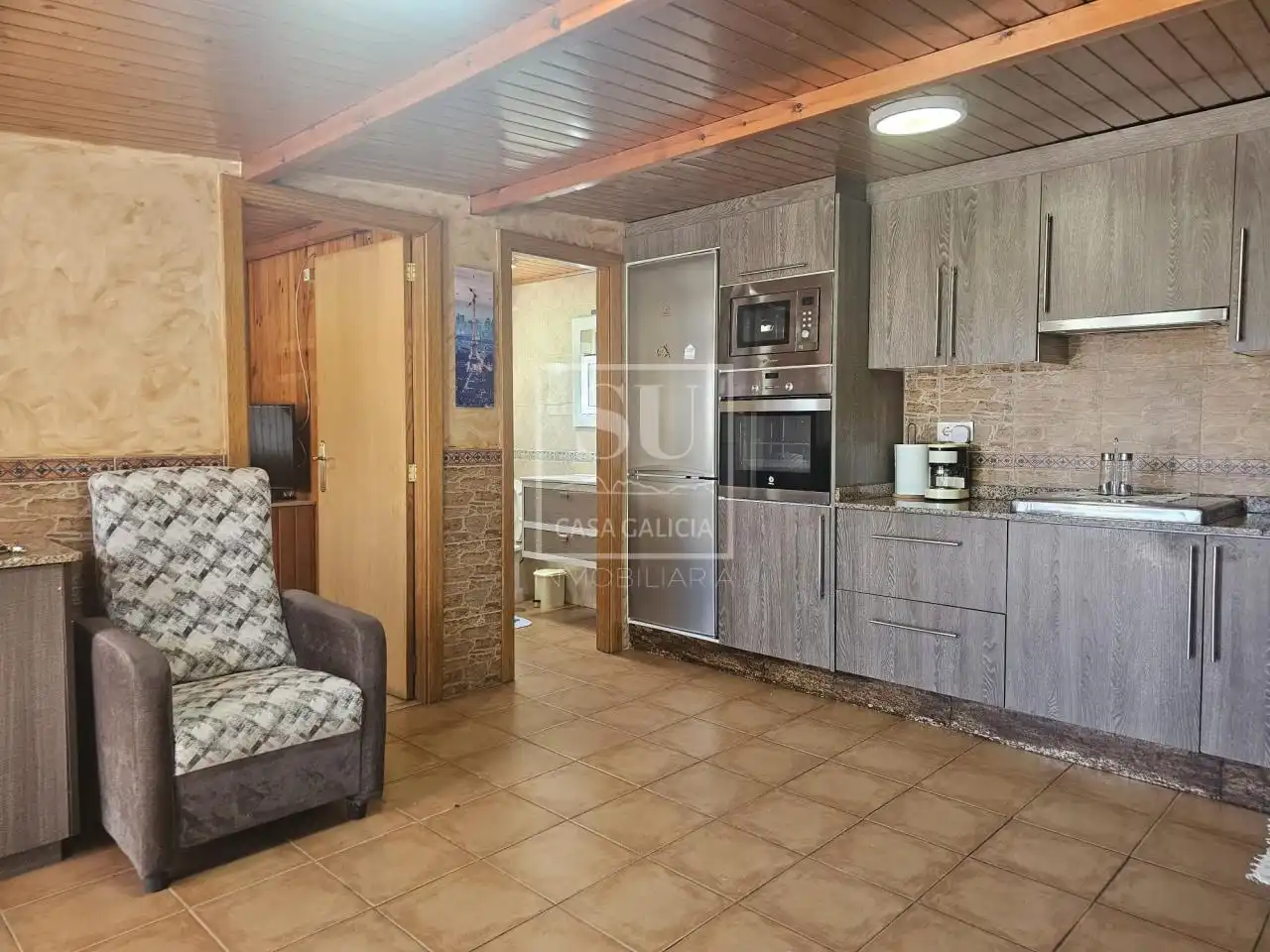 Küche von Haus oder Chalet zur Miete in Baiona mit Privatgarten, Terrasse und Möbliert