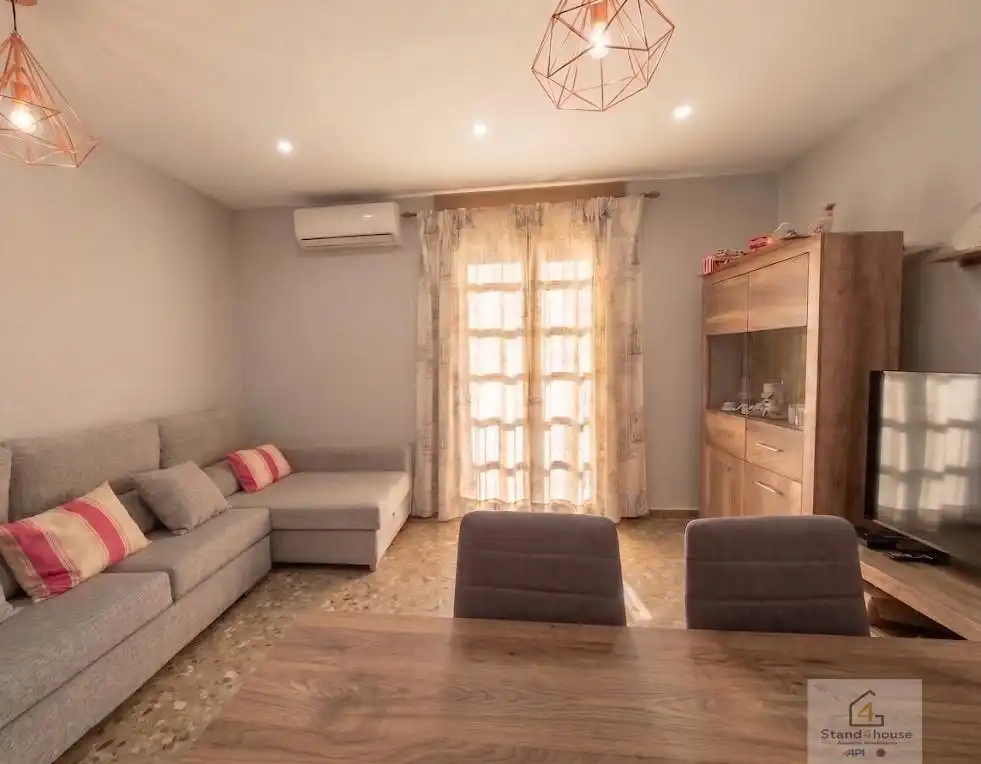 Living room of Flat for sale in Bollullos Par del Condado  with Air Conditioner, Heating and Furnished