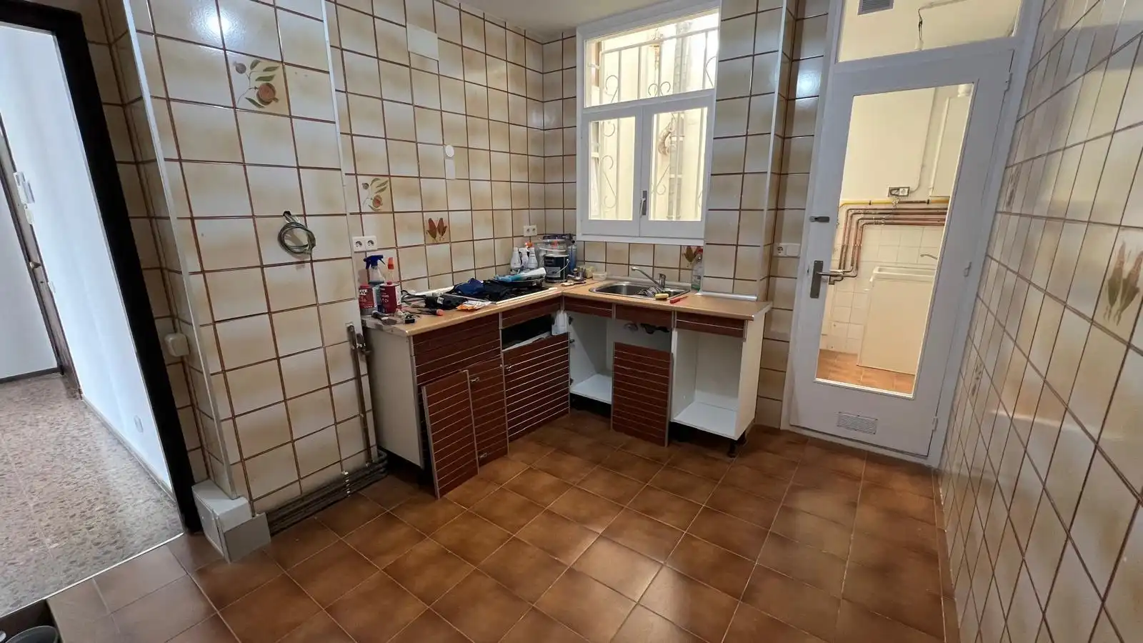 Kitchen of Flat for sale in Sabadell  with Air Conditioner, Heating and Terrace