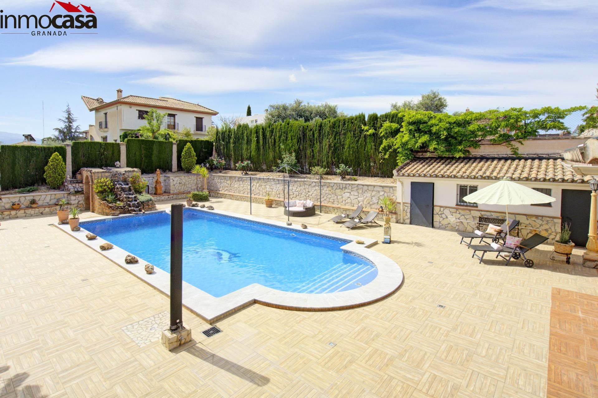 Swimming pool of House or chalet for sale in Vegas del Genil  with Air Conditioner, Heating and Private garden