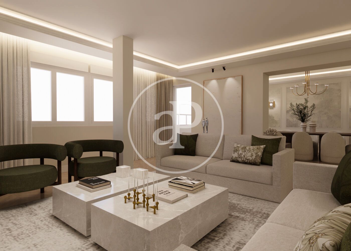 Living room of Flat for sale in  Madrid Capital  with Air Conditioner, Heating and Terrace
