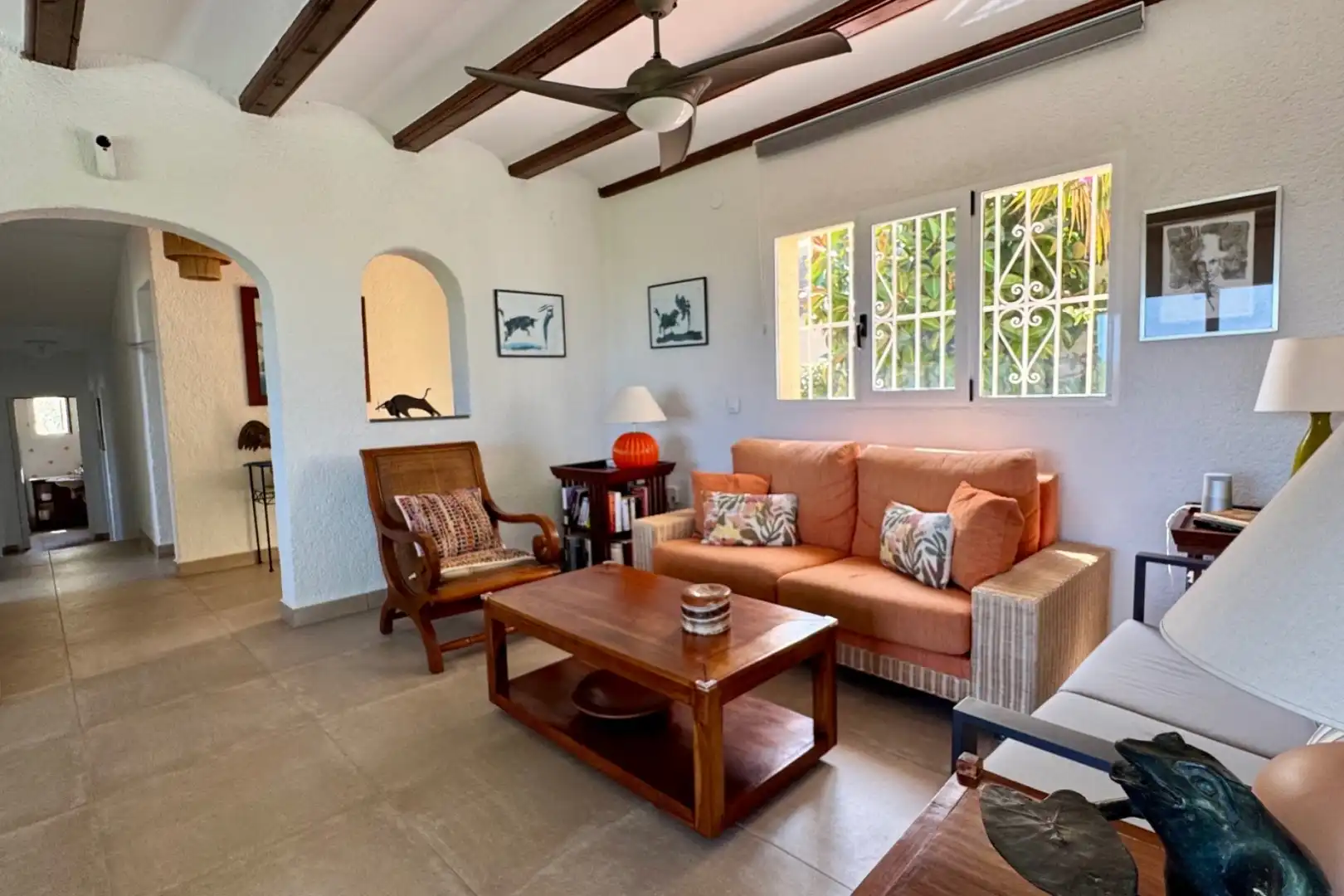 Sala d'estar de Casa o xalet en venda en Jávea / Xàbia amb Aire condicionat, Calefacció i Jardí privat