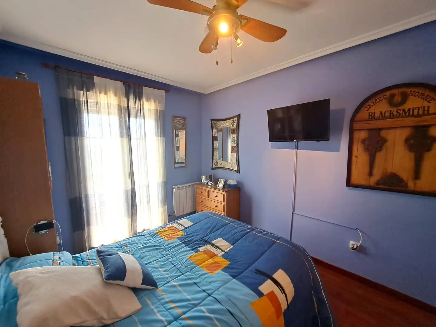 Schlafzimmer von Einfamilien-Reihenhaus zum Verkauf in Zarratón mit Heizung, Terrasse und Möbliert