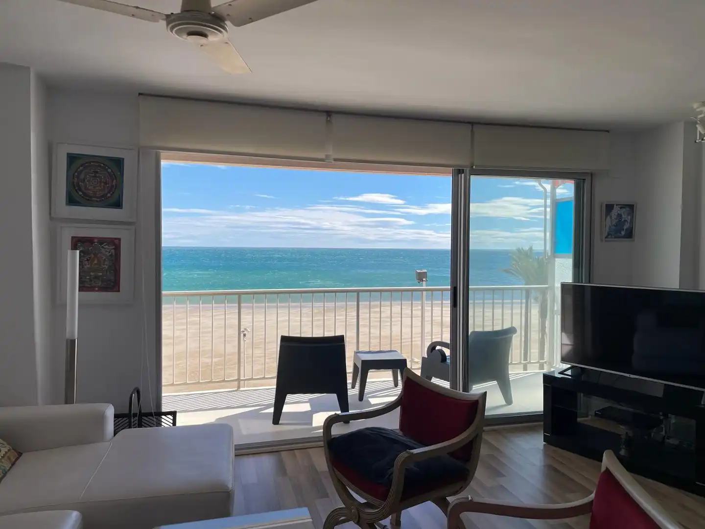 Sala de estar de Apartamento de alquiler en Cullera con Parquet, Terraza y Amueblado