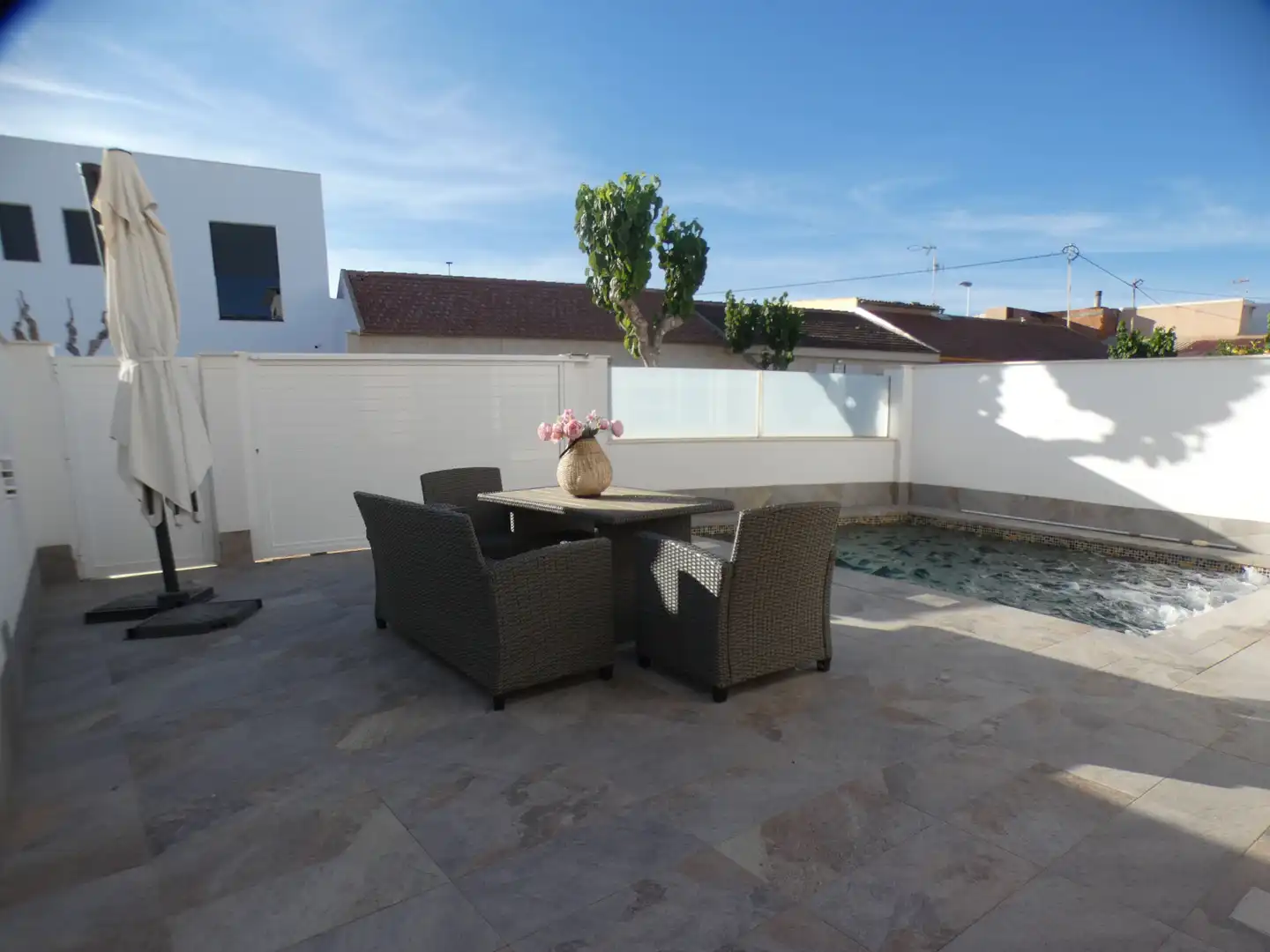 Terraza de Casa adosada en venta en San Pedro del Pinatar con Aire acondicionado, Calefacción y Jardín privado