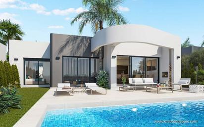 Vista exterior de Casa o xalet en venda en Los Alcázares amb Jardí privat, Terrassa i Piscina