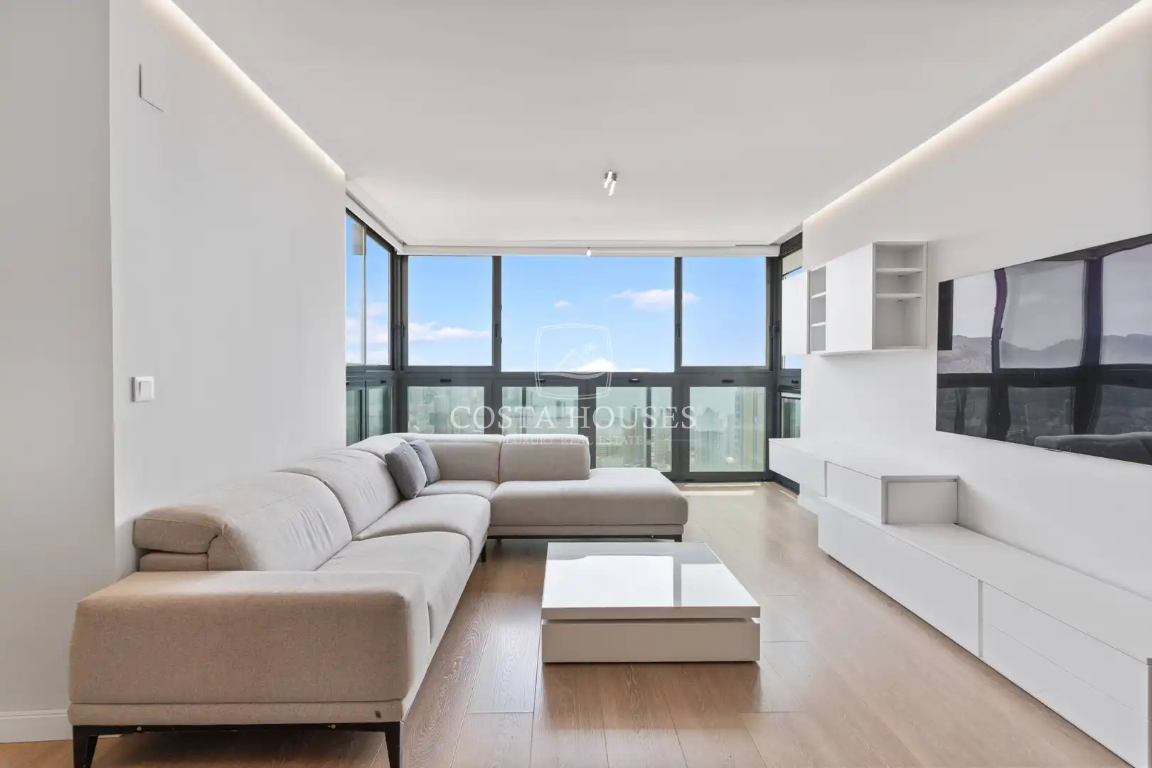 Living room of Attic for sale in Benidorm  with Air Conditioner, Private garden and Terrace