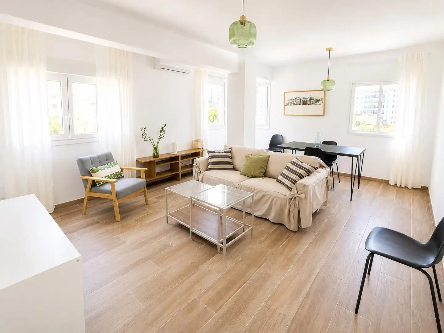 Living room of Flat for rent in Málaga  with Air Conditioner, Heating and Furnished