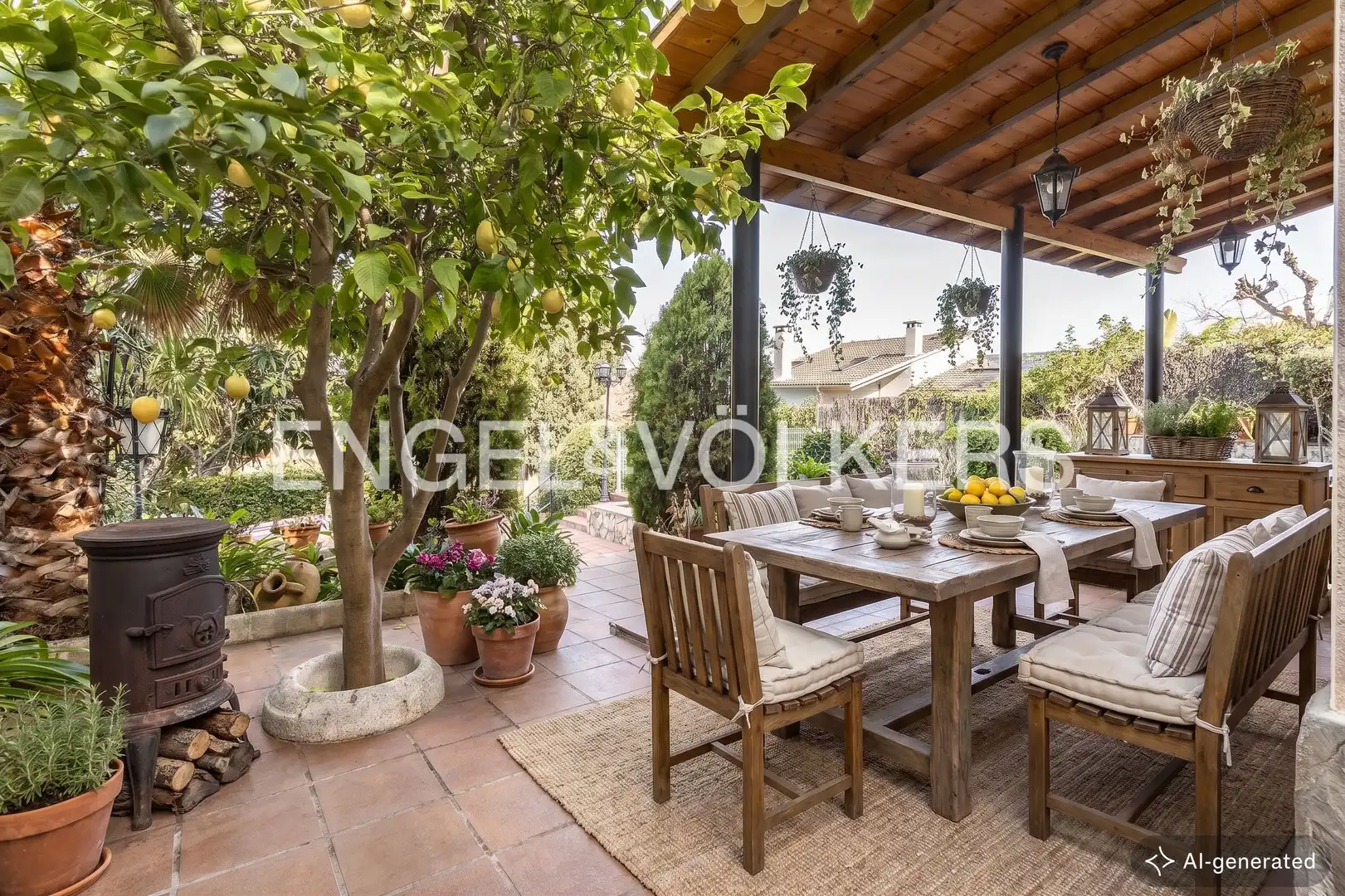 Terraza de Casa o chalet en venta en Sant Cugat del Vallès con Aire acondicionado, Calefacción y Jardín privado