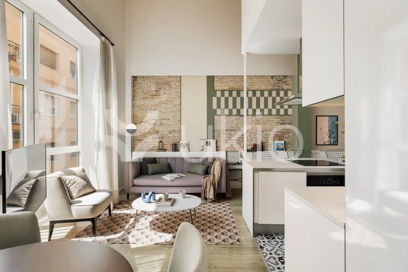 Living room of Apartments for rent in Barcelona  with Air Conditioner, Heating and Furnished