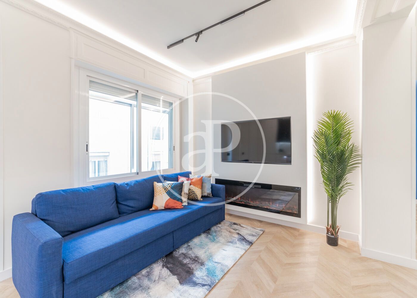 Living room of Flat for sale in  Madrid Capital  with Air Conditioner, Heating and Furnished