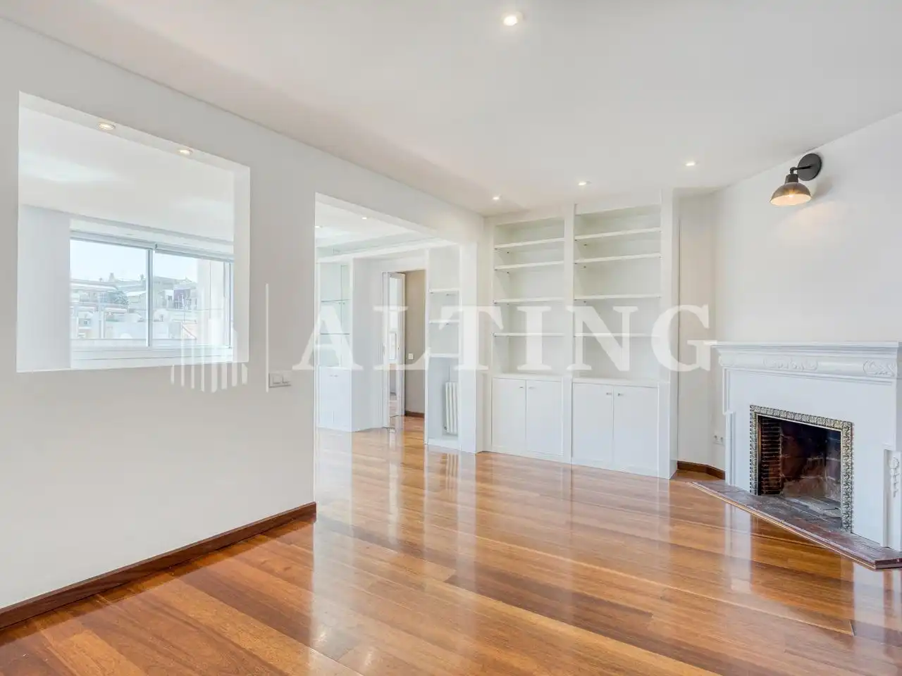 Wohnzimmer von Wohnung zur Miete in  Barcelona Capital mit Klimaanlage, Heizung und Parkett