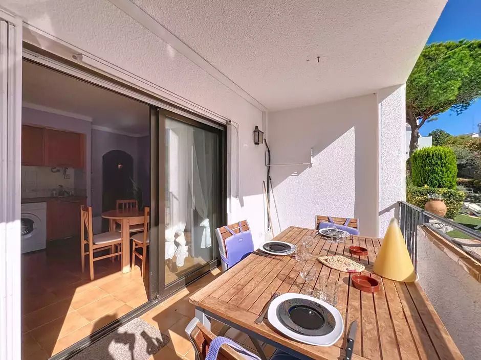 Terrace of Flat for sale in Roses  with Air Conditioner, Heating and Storage room