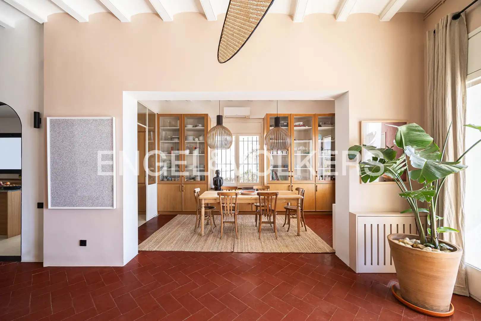 Dining room of Houses for rent in Caldes d'Estrac  with Air Conditioner, Heating and Private garden