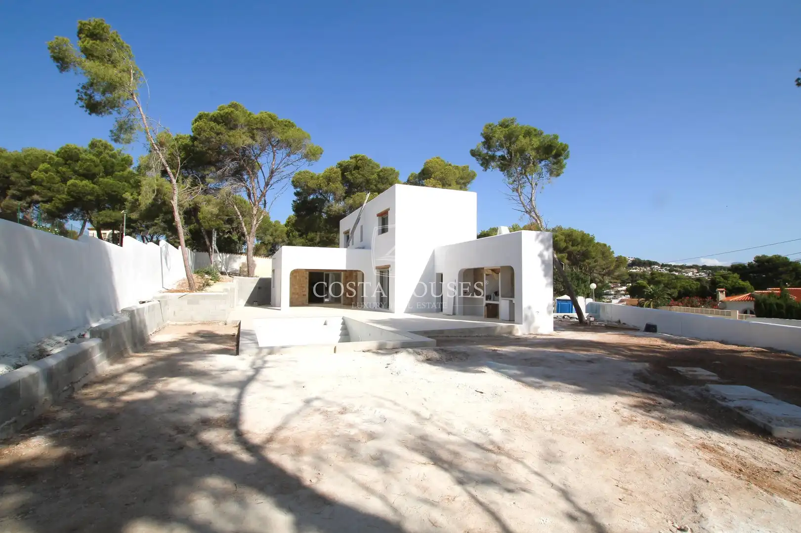 Vista exterior de Casa o xalet en venda en Moraira amb Aire condicionat, Jardí privat i Terrassa