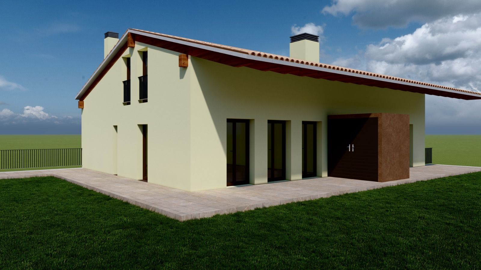 Exterior view of Single-family semi-detached for sale in Mieres (Girona)  with Air Conditioner, Heating and Private garden