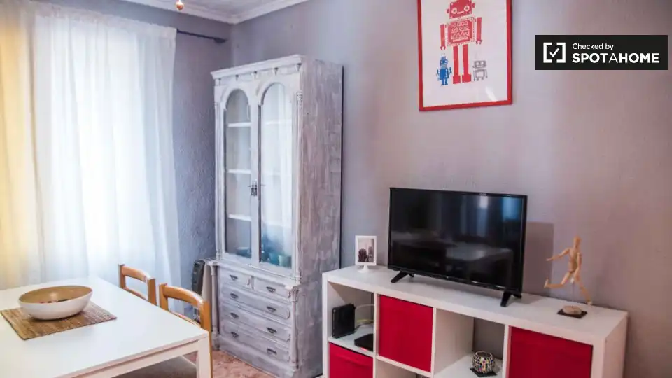 Living room of Flat for rent in Valencia  with Air Conditioner, Heating and Furnished