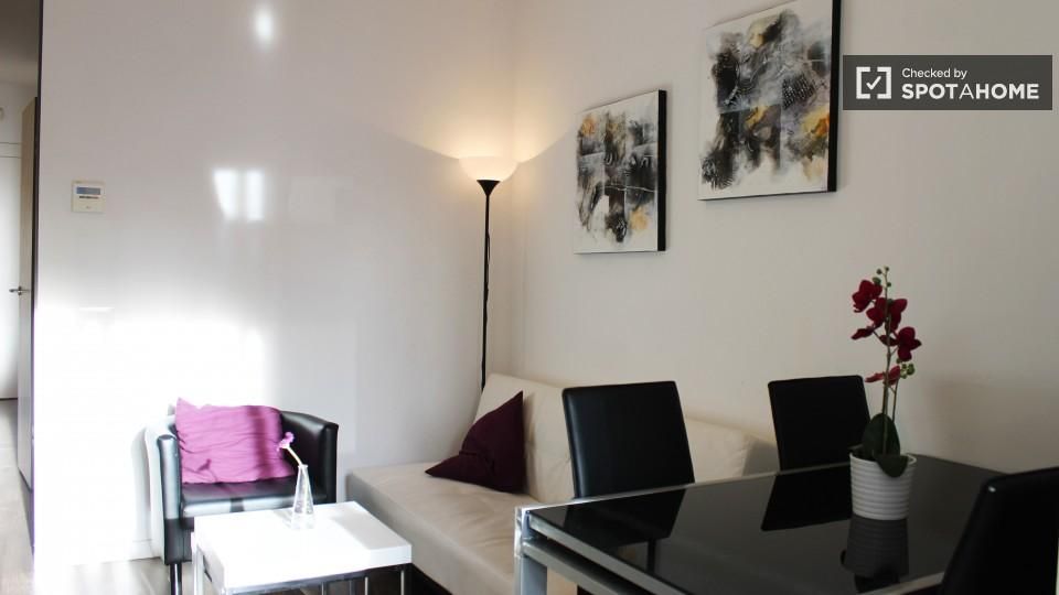 Sala d'estar de Pis de lloguer en  Barcelona Capital amb Aire condicionat, Calefacció i Moblat