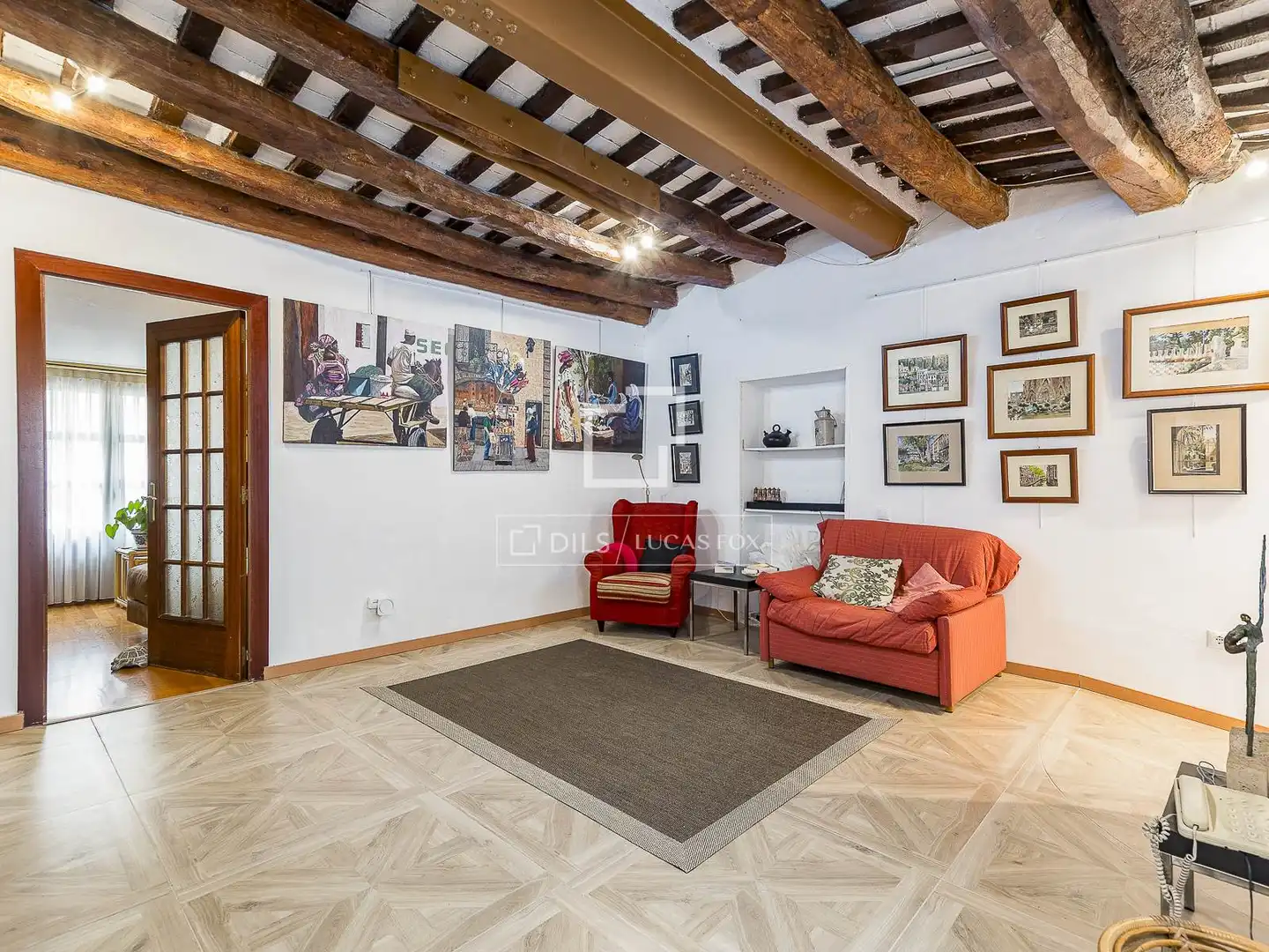 Sala de estar de Piso en venta en Barcelona con Calefacción, Terraza y Balcón