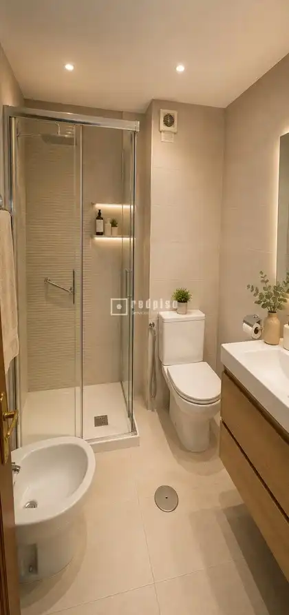 Badezimmer von Wohnung zum Verkauf in Madrid mit Parkett
