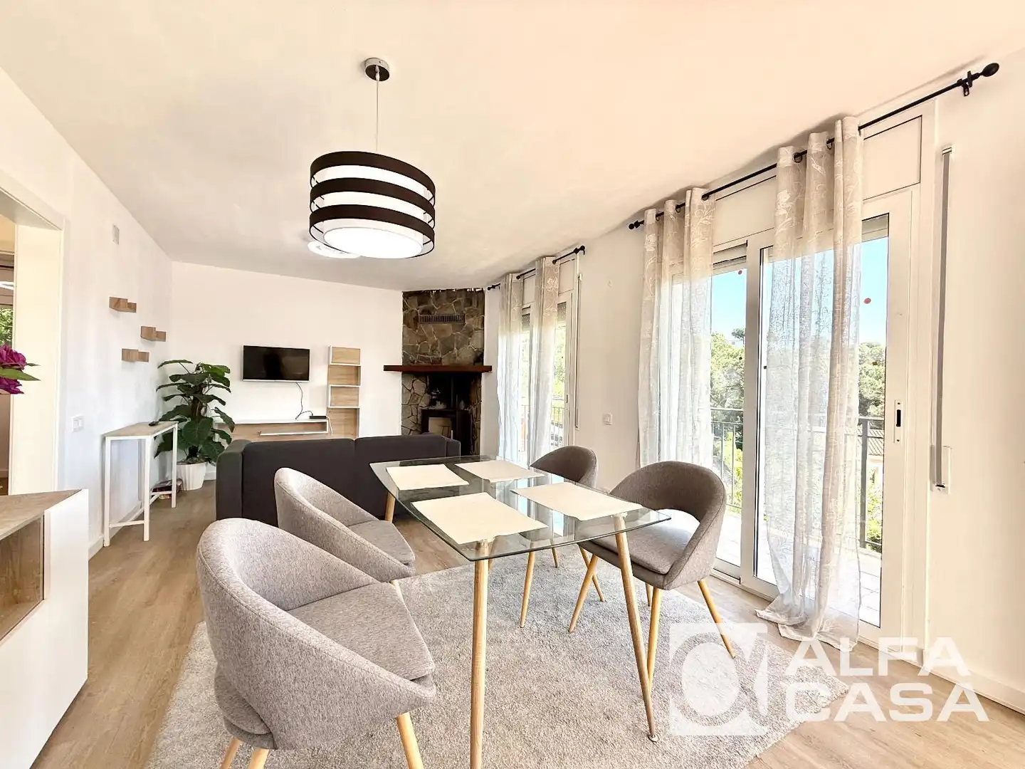 Sala de estar de Casa o chalet en venta en Vidreres con Terraza, Amueblado y Horno