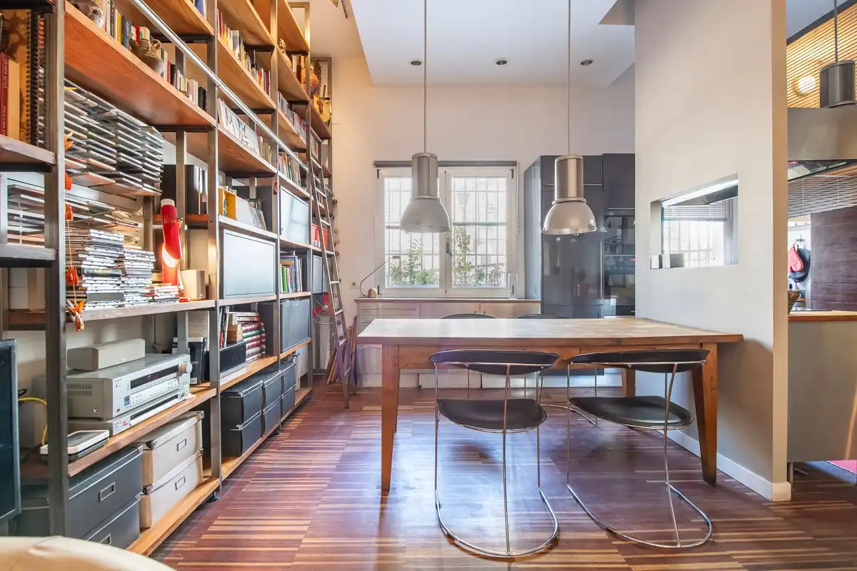 Esszimmer von Loft zum Verkauf in Madrid mit Heizung, Privatgarten und Möbliert