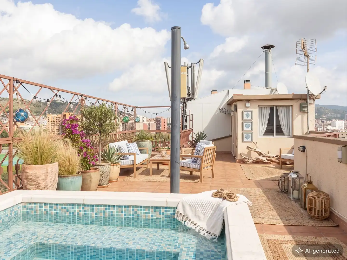 Terrasse von Dachboden zum Verkauf in Barcelona mit Klimaanlage, Heizung und Terrasse