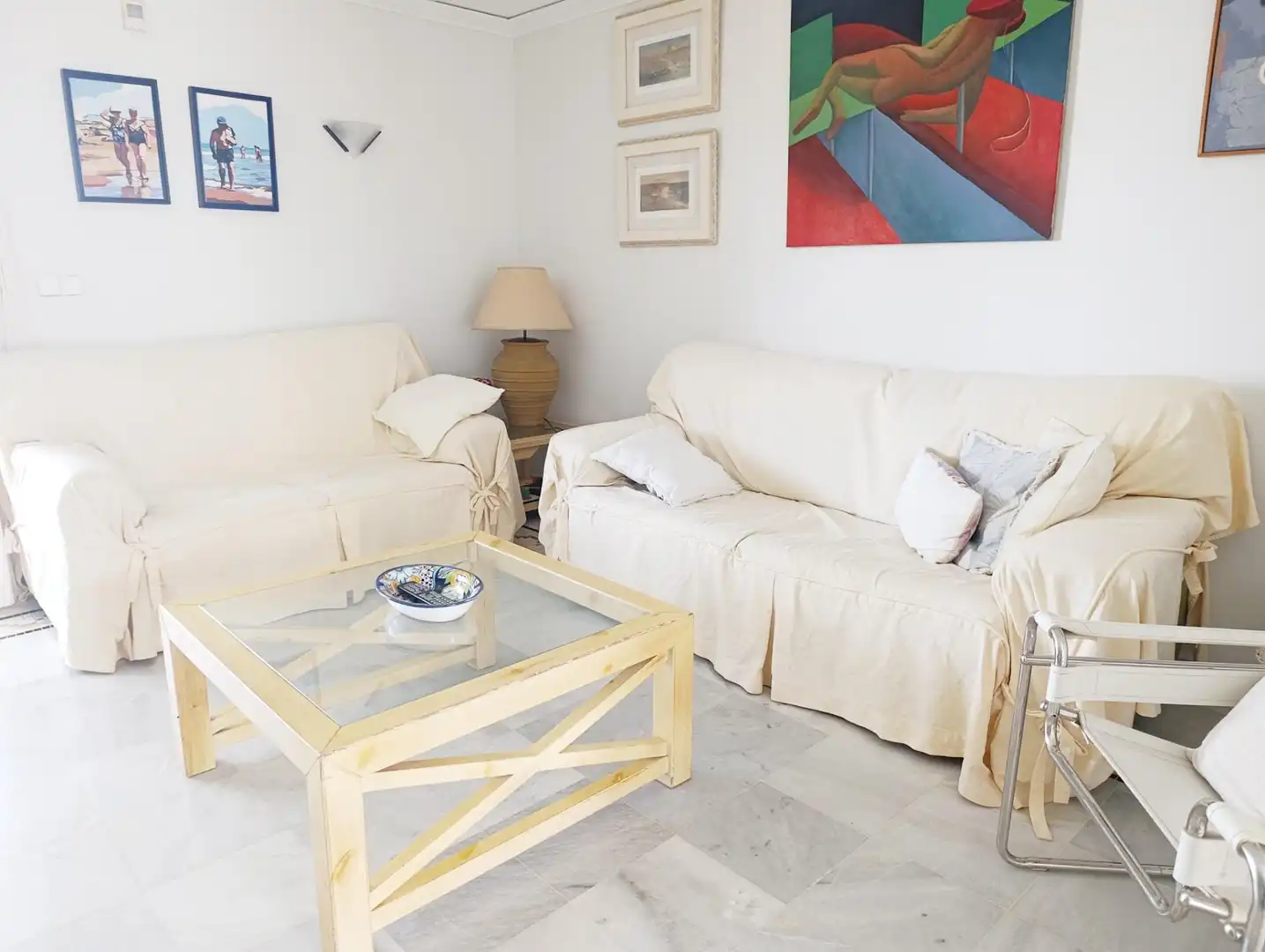 Sala de estar de Dúplex de alquiler en Dénia con Aire acondicionado, Calefacción y Jardín privado