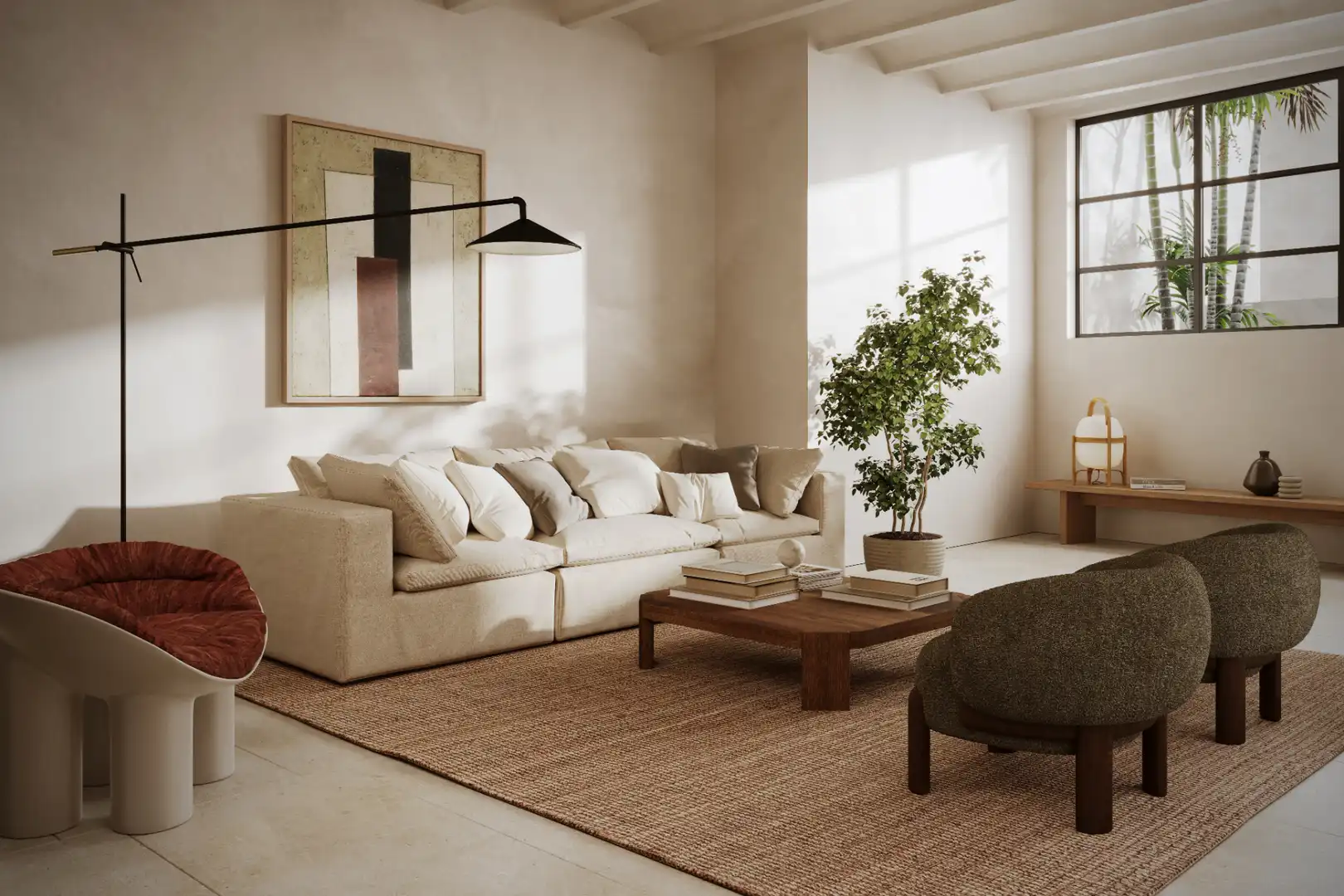 Wohnzimmer von Erdgeschoss zum Verkauf in  Palma de Mallorca mit Klimaanlage, Heizung und Terrasse