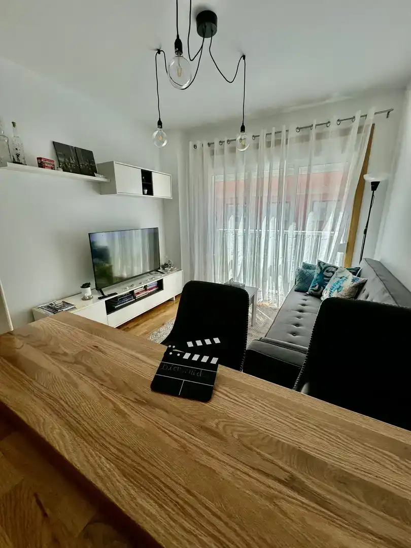 Living room of Flat for rent in Poio  with Parquet flooring, Storage room and Furnished