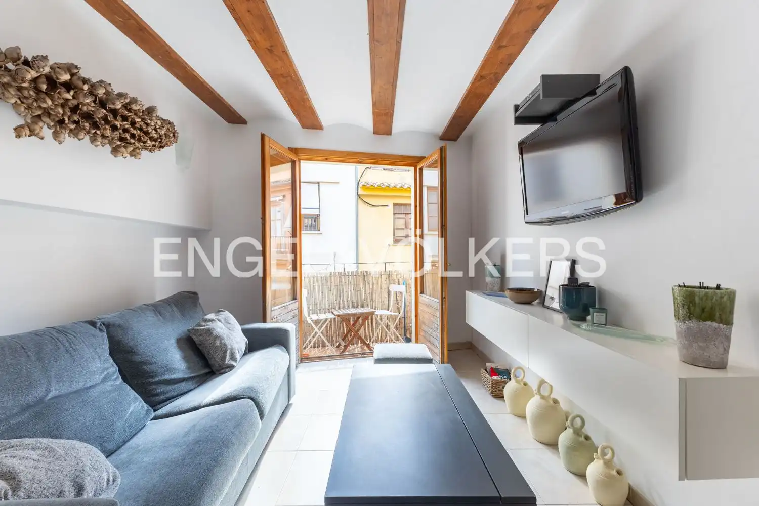 Living room of Flat for rent in Valencia  with Air Conditioner, Heating and Terrace